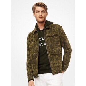 Michael Kors Men's Camouflage Suede Trucker Jacket Size M MSRP $598